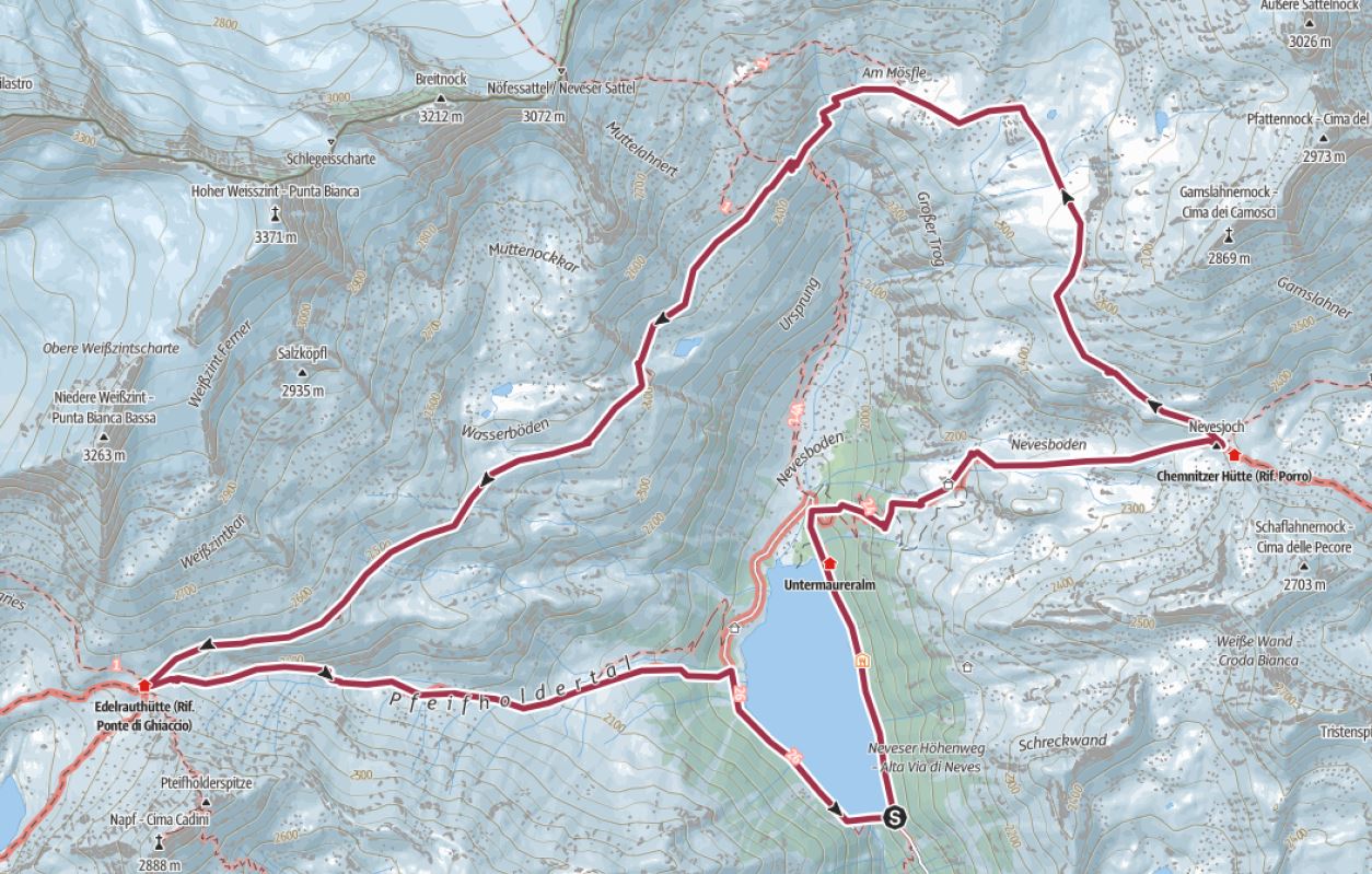 Un esempio di mappa generata da Outdooractive